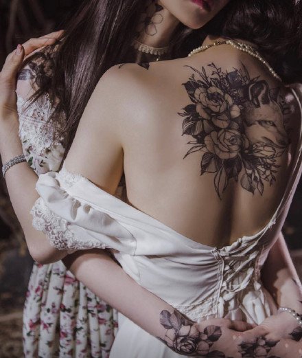 18款女神的素花纹身作品图片欣赏