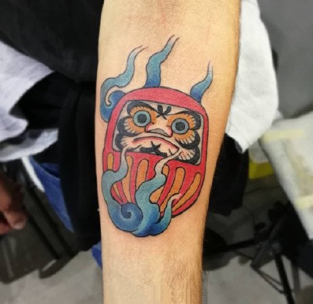 达摩蛋纹身 18款红色的日式达摩蛋纹身图案