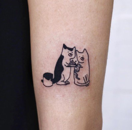 小猫咪纹身 9组很可爱的小清新小猫咪纹身图片