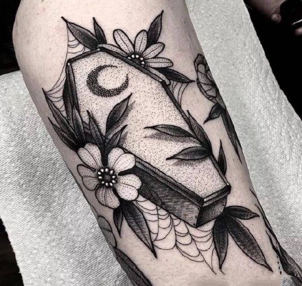 一组精品花卉组图点刺纹身作品