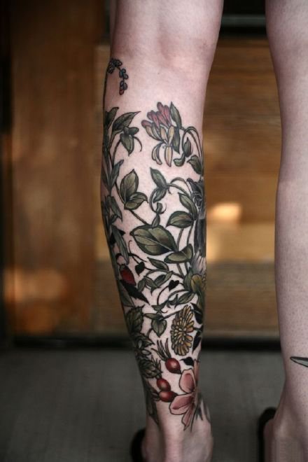 森系女孩的9款植物系列tattoo纹身图案