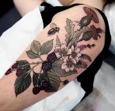 森系女孩的9款植物系列tattoo纹身图案