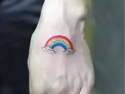 彩虹纹身 23款七彩虹色的小清新纹身图片