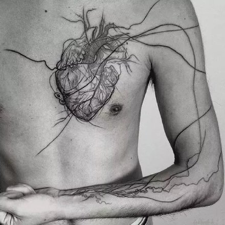 心脏纹身 29款精美的心脏纹作品图案