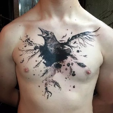 乌鸦纹身 37款漂亮的乌鸦纹身作品图案