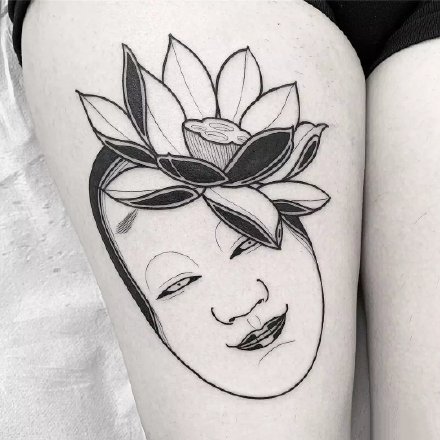 18款日式风格的般若等鬼怪面具纹身图案
