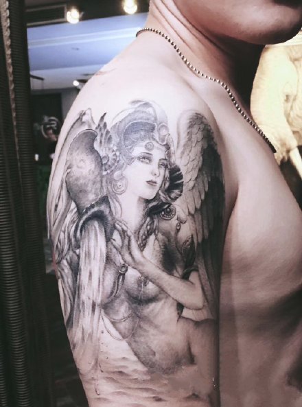带翼天使纹身 9张带翅膀的天使纹身图案