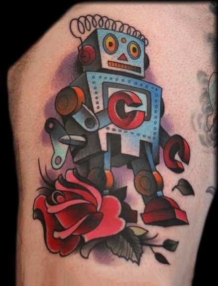 可爱的一组小机器人纹身图欣赏