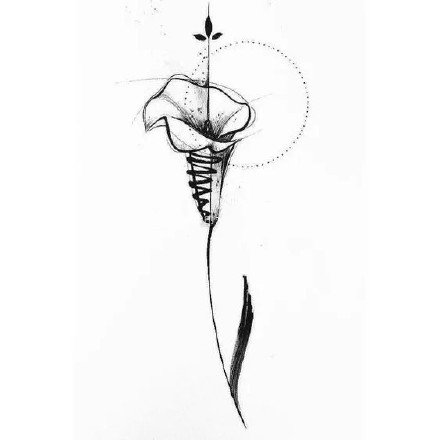 马蹄莲文身 9款马蹄莲的纹身图案和手稿图片