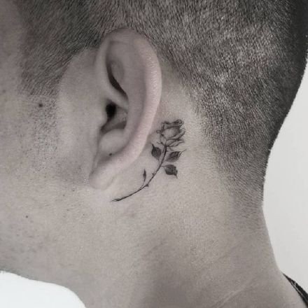 一组耳后的小可爱纹身纹身图案