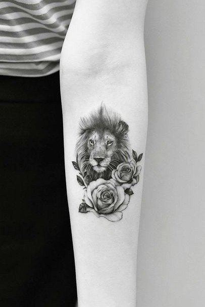 狮子头纹身 9款不错的狮子头像纹身图片