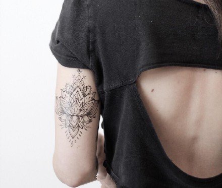 手肘梵花纹身 9款纹在手肘处的梵花点刺纹身作品