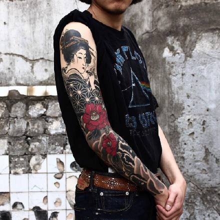 九款传统男士花臂写实纹身图案
