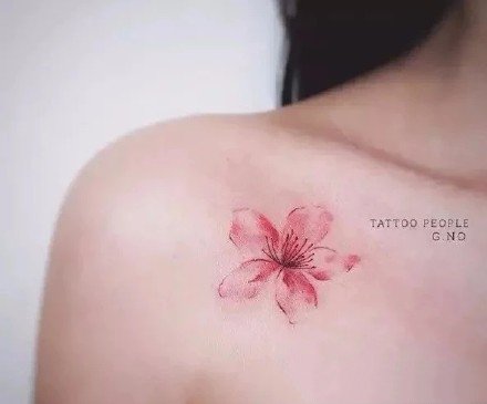 女生肩花纹身 12款好看的小清新女生肩部花朵纹身图案