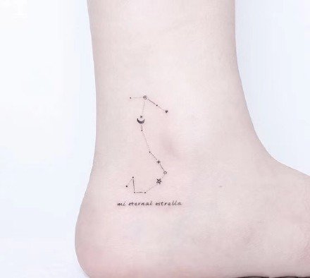 简约风格的9款小清新星座星线纹身图案
