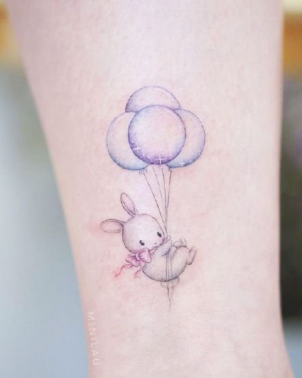 一组可爱的小兔子纹身图案欣赏
