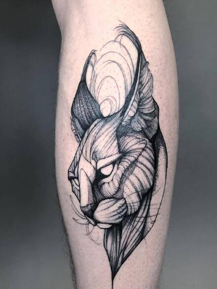国外黑灰纹身师Mitchell Keanu的9款点刺素描纹身作品
