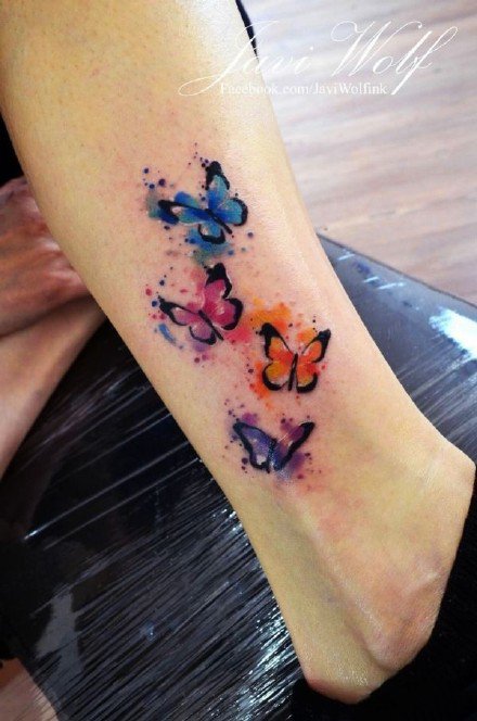 纹身蝴蝶图 小清新的9款水彩蝴蝶纹身图片