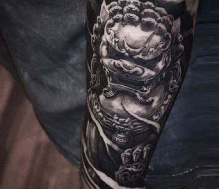 唐狮子纹身-9款狮子与麒麟结合产生的唐狮纹身图案