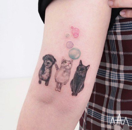 萌翻的的一组宠物小纹身图片