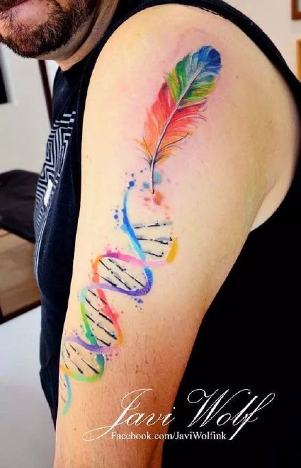 基因链纹身 26款好看的基因链符号主题的纹身图案