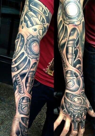 3d机械臂纹身 9组狂拽酷炫的立体3d机械臂纹身图案