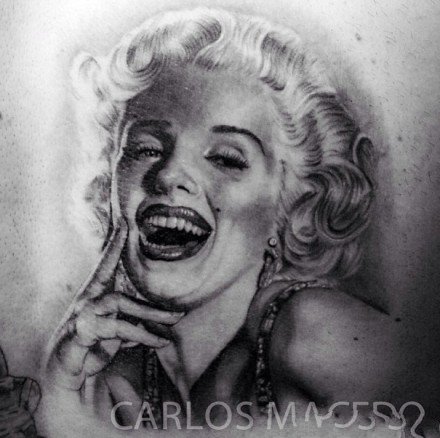 玛丽莲·梦露主题的9款纹身图案作品欣赏