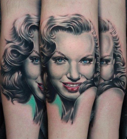 玛丽莲·梦露主题的9款纹身图案作品欣赏