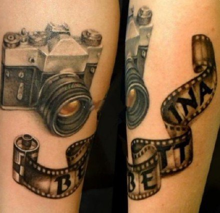 纹身相机图 几款关于摄影照相机的纹身图片