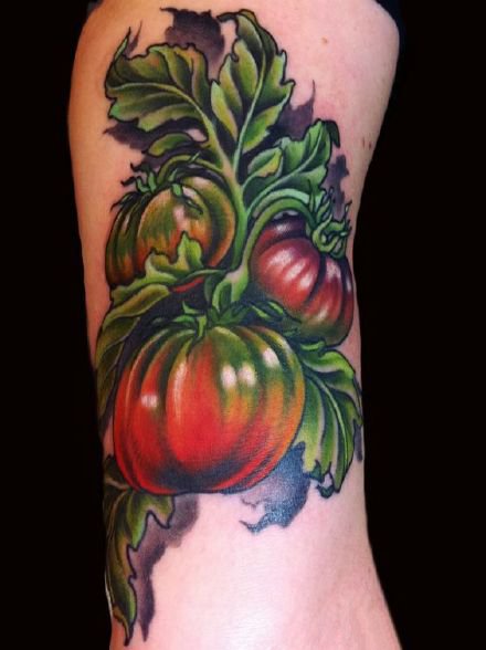 炫彩的一组水果食物和蔬菜纹身图片