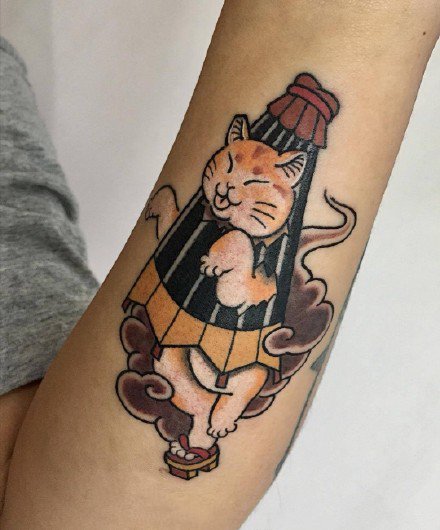 日式猫刺青 有趣的日式9款刺青大猫纹身图片