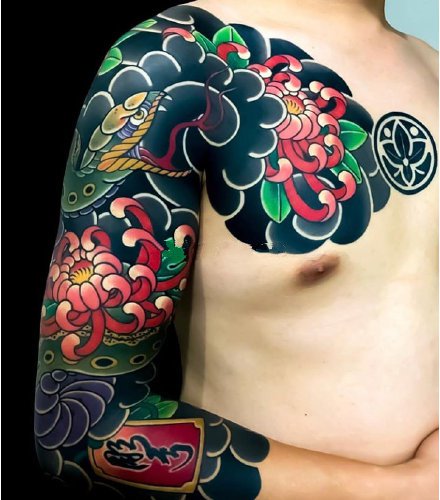 大花臂纹身  18款传统等风格的花臂纹身作品图案