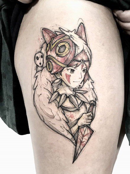 日本宫崎骏动画幽灵公主的9款纹身图案
