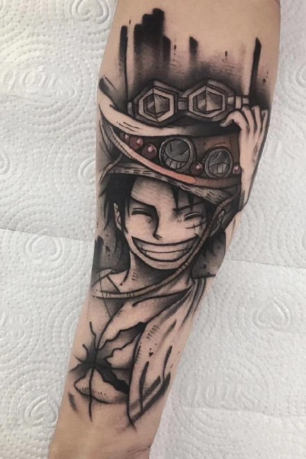 动漫包臂纹身 充满回忆的日本动漫包手臂纹身图案