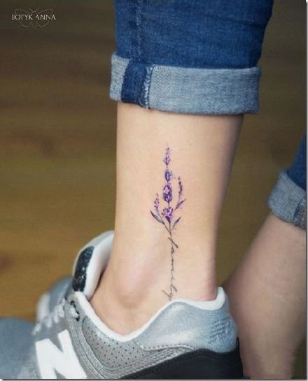 手腕脚踝等部位18款小清新英文花卉纹身图案