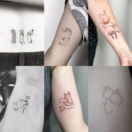 宠物纹身 小清新的9组可爱宠物猫狗纹身图片