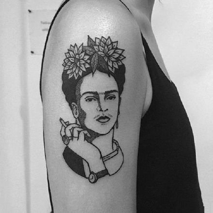 Frida Kahlo弗里达的人像纹身图片