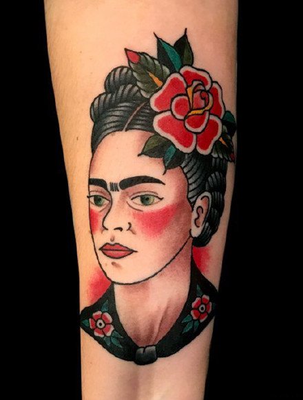 Frida Kahlo弗里达的人像纹身图片