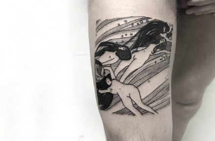 克里姆特裸女油画主题的9款纹身图片