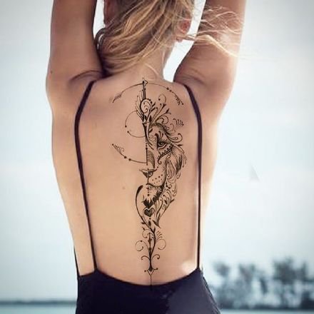 女后背脊椎骨的9款漂亮纹身图片