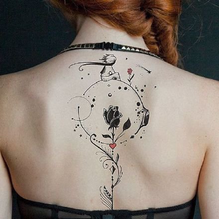 女后背脊椎骨的9款漂亮纹身图片