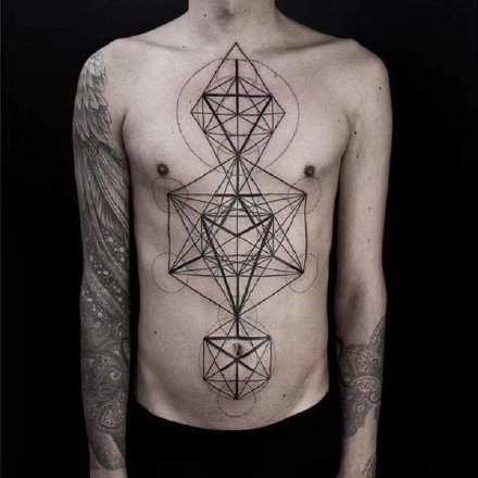 几何主题的一组创意纹身刺青图片