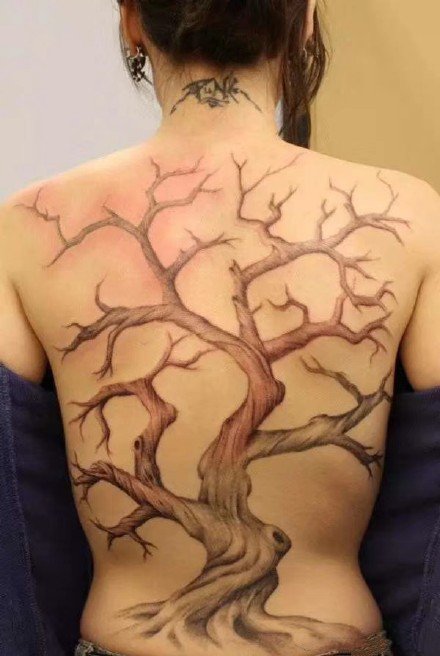 女生背部纹身 9款女性的大幅背部纹身作品欣赏