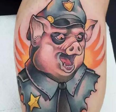 小猪纹身 很可爱的一组小猪题材的纹身图案
