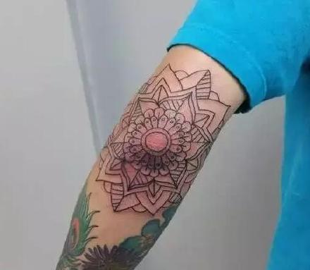 肘部纹身 胳膊肘上的一组创意纹身图案