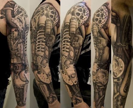 18款帅气的男性逼真机械臂纹身图片