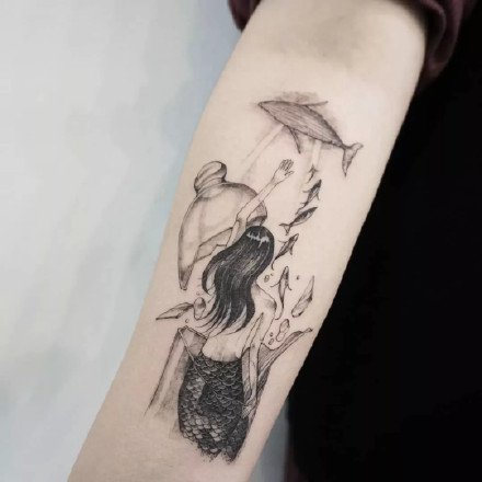 16款好看的美人鱼主题纹身图片
