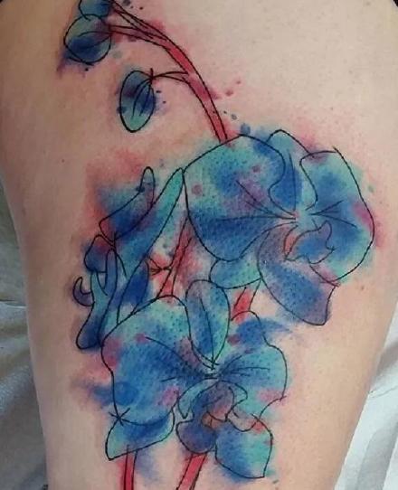 兰花纹身 花中四君子之一的兰花纹身图案