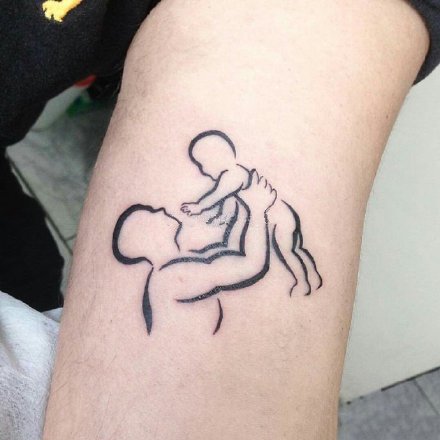 18款父亲与孩子的父爱主题纹身图案