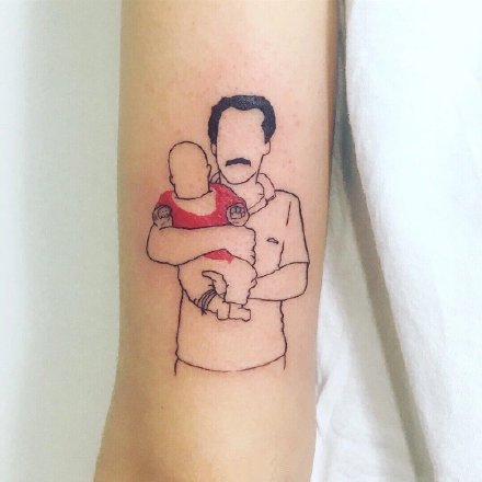 18款父亲与孩子的父爱主题纹身图案
